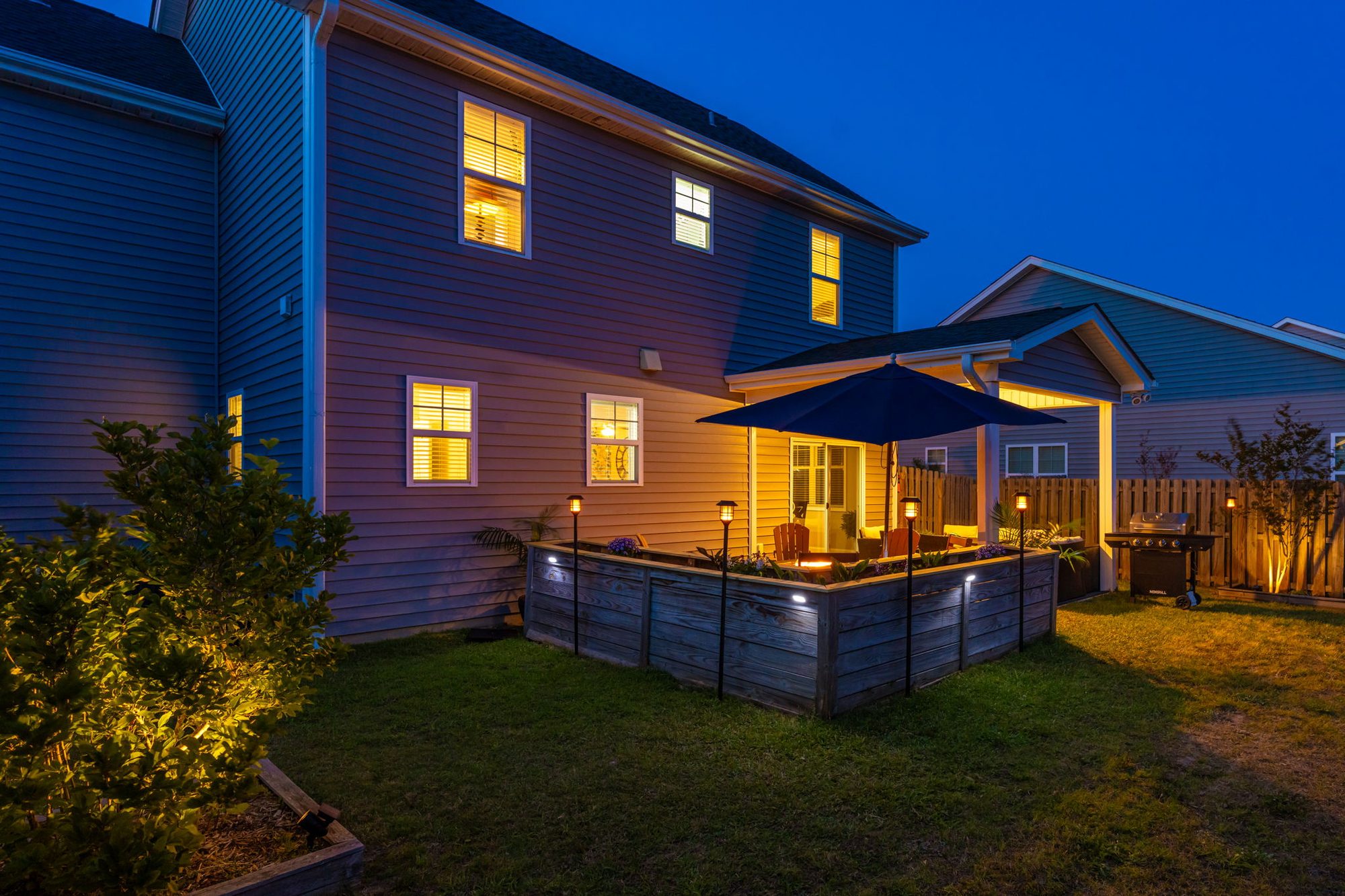 The Hunt Hideaway at twilight